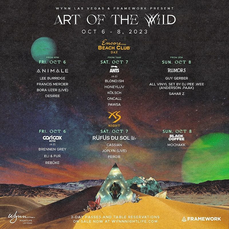 Art of the Wild - Day 1 at XS Nightclub - Friday, Oct 6 2023 | Discotech