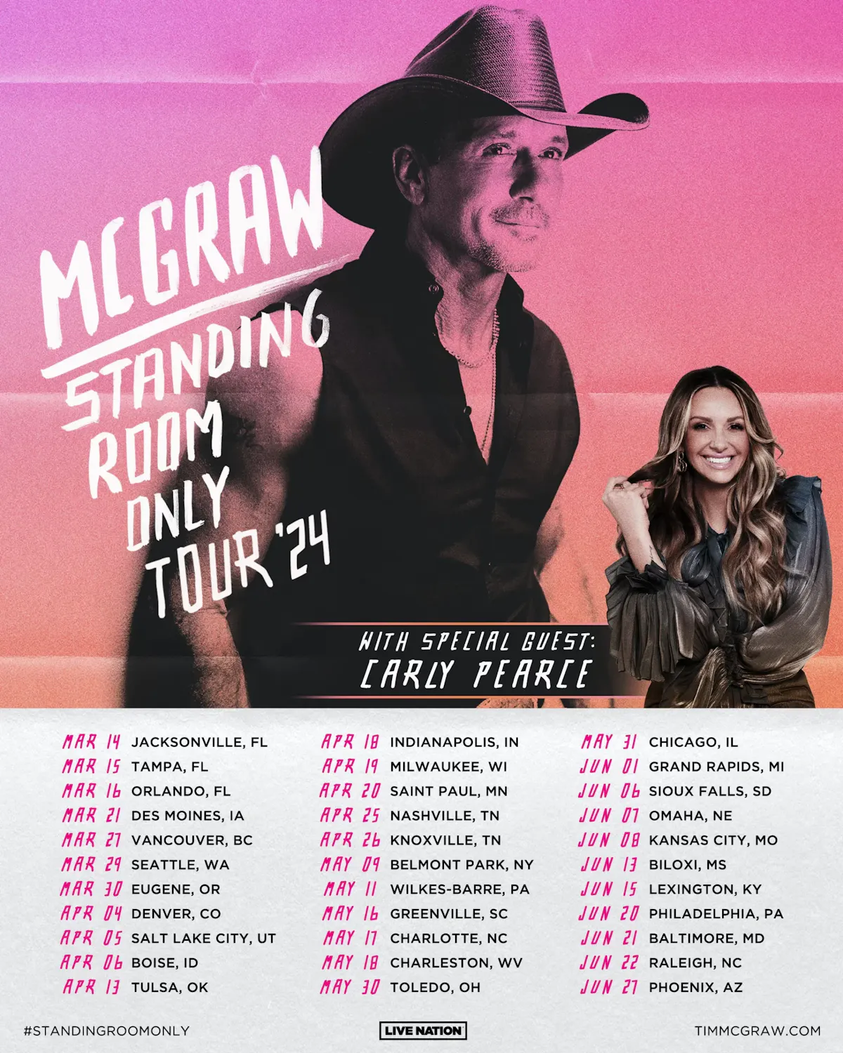 Tim McGraw: Standing Room Only Tour 2024 at Golden 1 Center - Saturday, Jun  29 2024 | Discotech