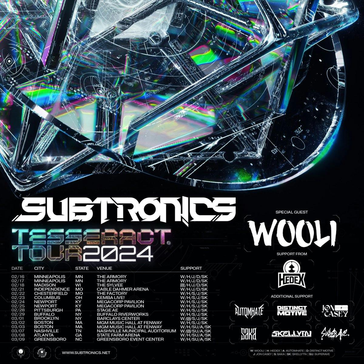 Subtronics TESSERACT Tour 2024 Greensboro 9 MAR 2024