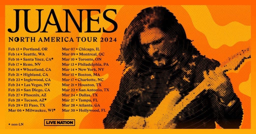 Juanes North America Tour 2024 at Pearl Concert Theater at Palms