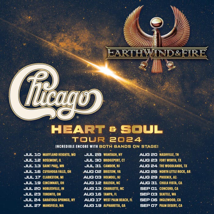 Chicago And Earth, Wind & Fire: Heart & Soul Tour 2024