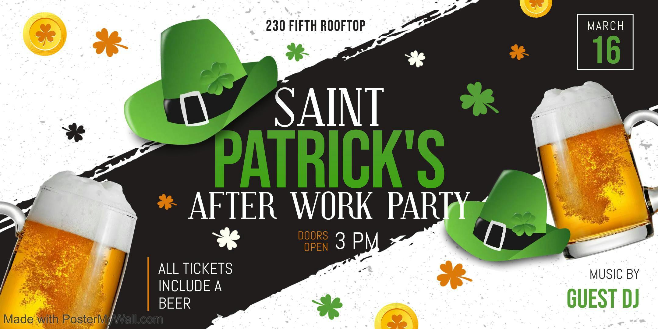 St Patrick's After Work Party at 230 Fifth Rooftop - Saturday, Mar 16 2024