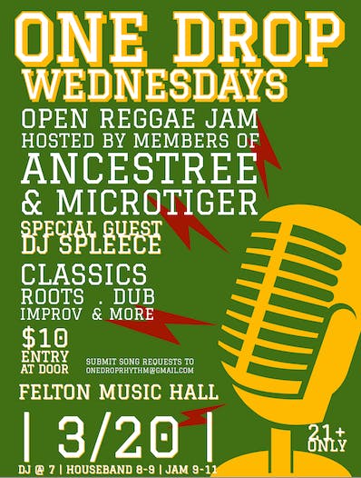 One Drop Wednesdays Hosted by Ancestree at Felton Music Hall