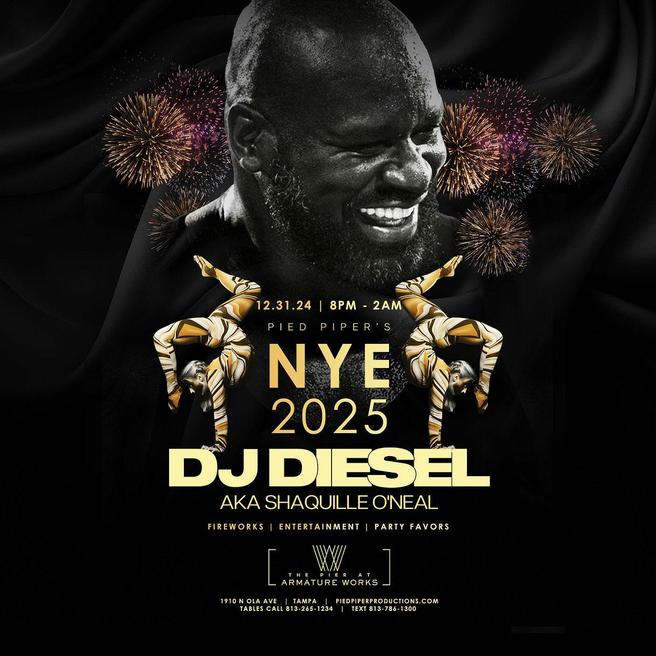 NYE with DJ Diesel (Shaq) at Tampa New Year's Eve - Tuesday, Dec 31 2024 | Discotech