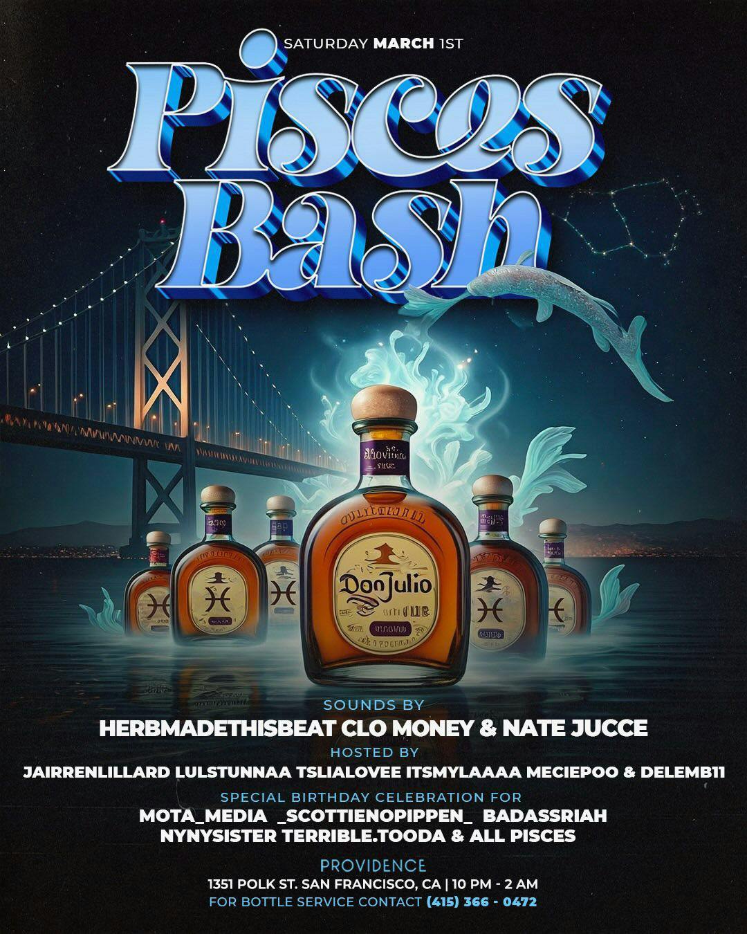 Pisces Bash! at Providence - Saturday, Mar 1 2025 | Discotech