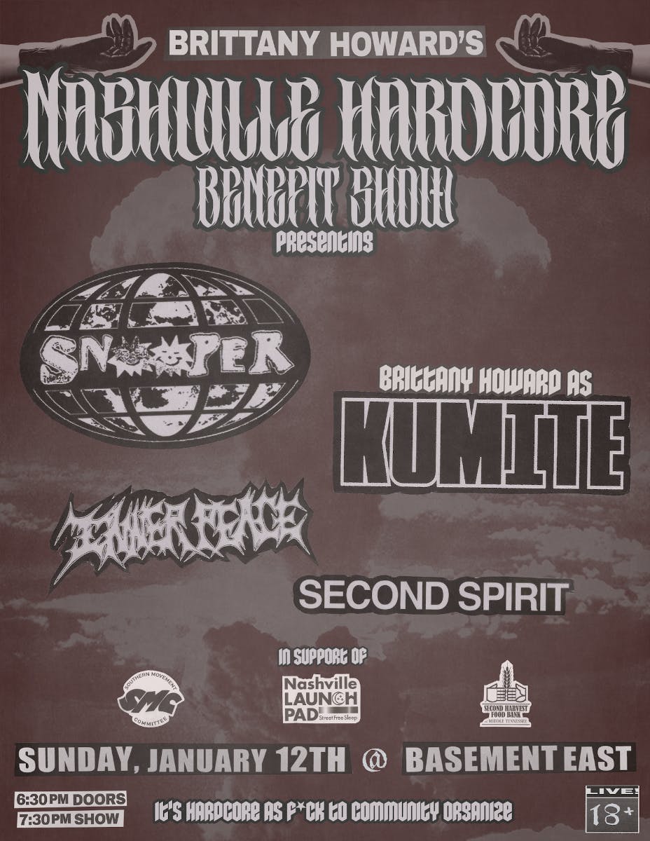 Brittany Howard’s Nashville Hardcore Benefit Show w/ Second Spirit, KUMITE, Inner Peace & Snõõper