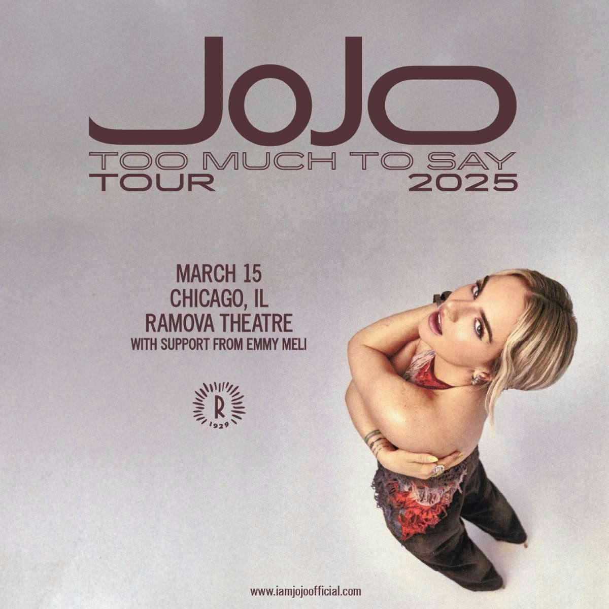 JoJo at Ramova Theater - Saturday, Mar 15 2025 | Discotech