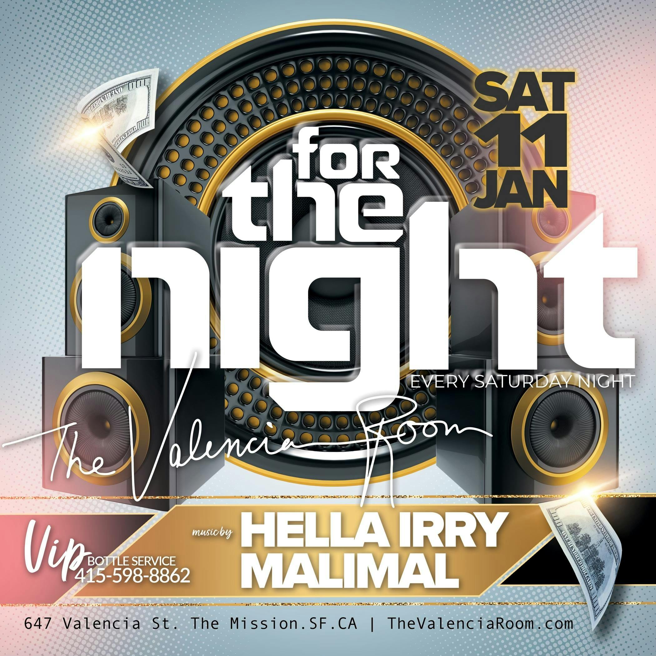 For the Night at The Valencia Room - Saturday, Jan 11 2025 | Discotech