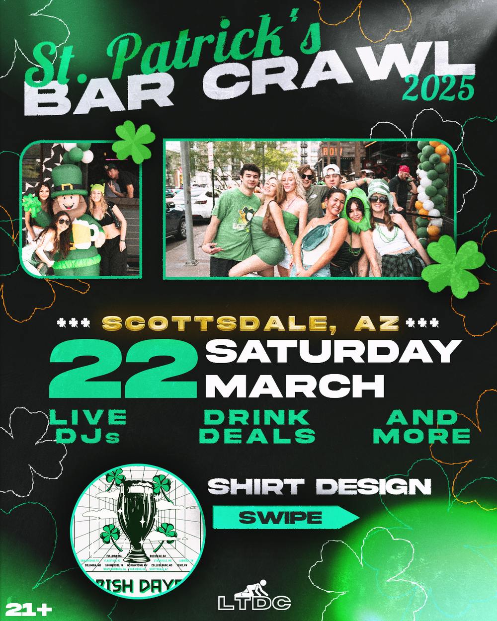 Scottsdale's St. Patty's Bar Crawl at Phoenix / Scottsdale Concerts & Events - Saturday, Mar 22 2025 | Discotech