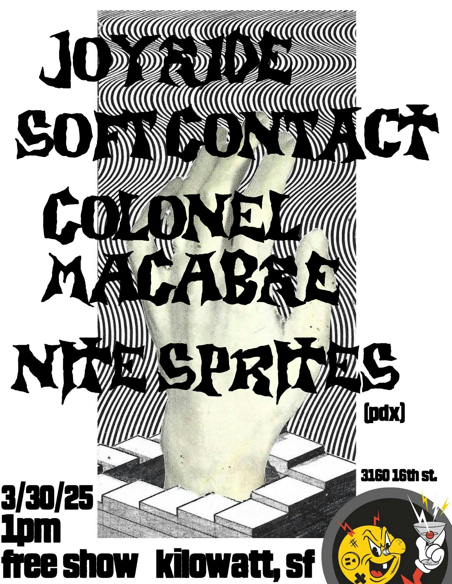 Joyride!, Soft Contact, Colonel Macabre and Nite Sprites at Kilowatt Bar - Sunday, Mar 30 2025 | Discotech