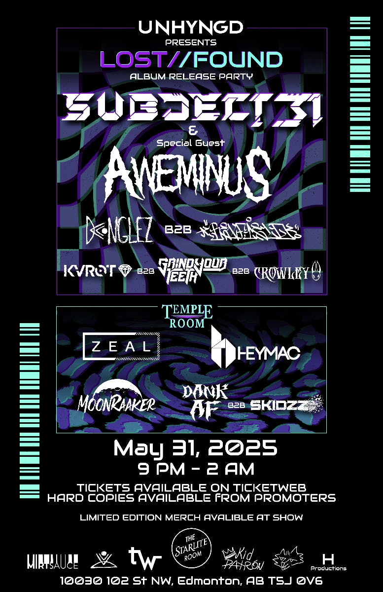 SUBJECT31 | LOST // FOUND | Album Release Party | with Special Guest AWEMINUS