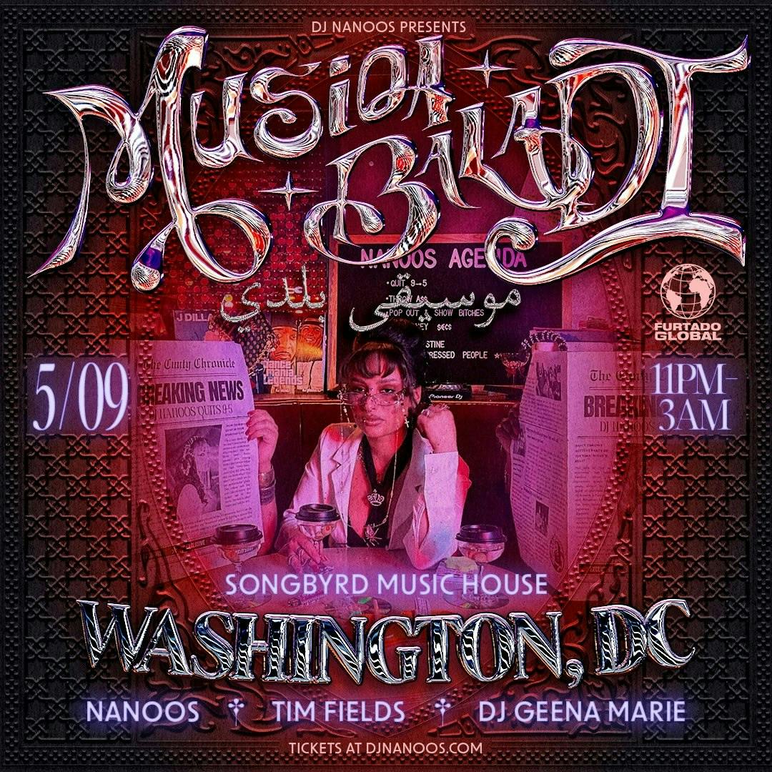 DJ Nanoos Presents Musiqa Baladi at Songbyrd - Friday, May 9 2025 | Discotech