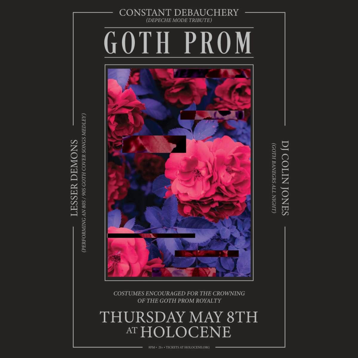 GOTH PROM! ft. Constant Debauchery (as Depeche Mode), Lesser Demons (live goth cover songs set)  + DJ Colin Jones