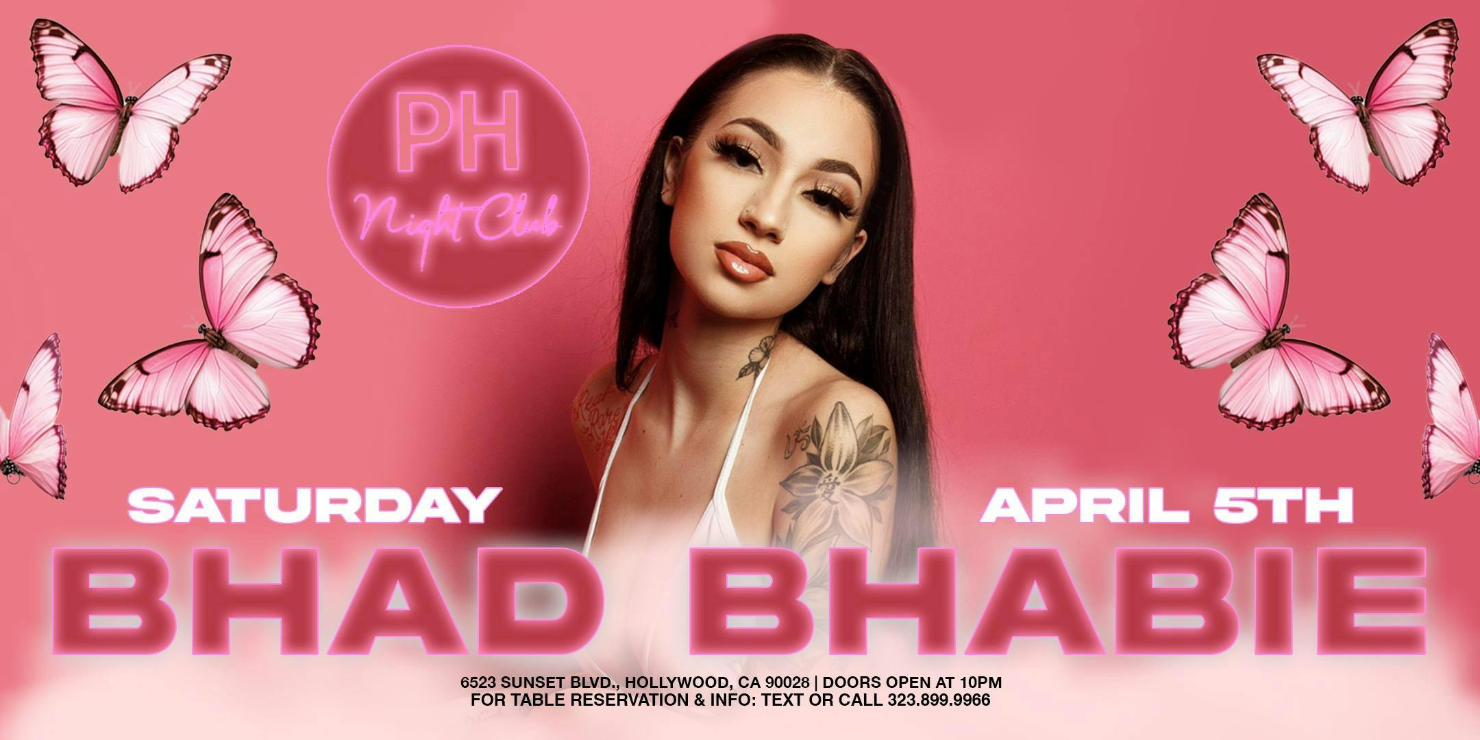 Ph Nightclub Presents: *Bhad Bhabie* at PH Dayclub (Penthouse) - Saturday, Apr 5 2025 | Discotech