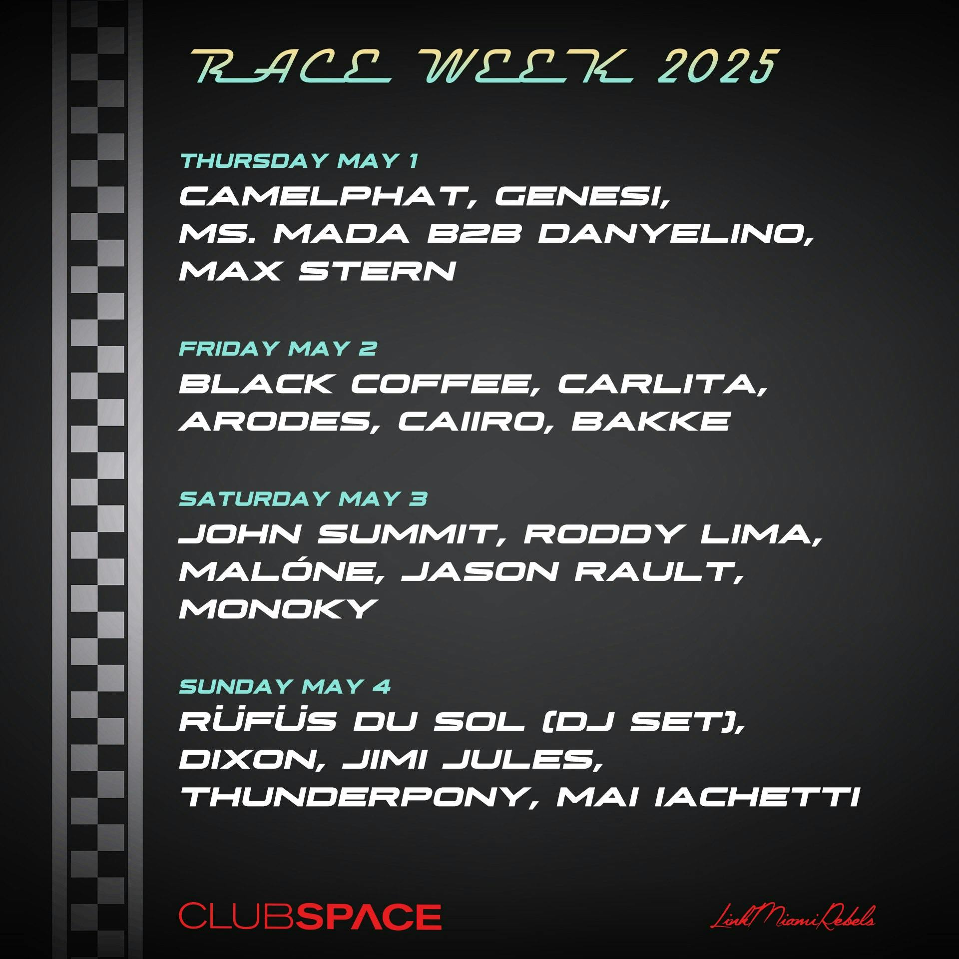 Space Race Weekend 2025 Pass at Space - Thursday, May 1 2025 | Discotech