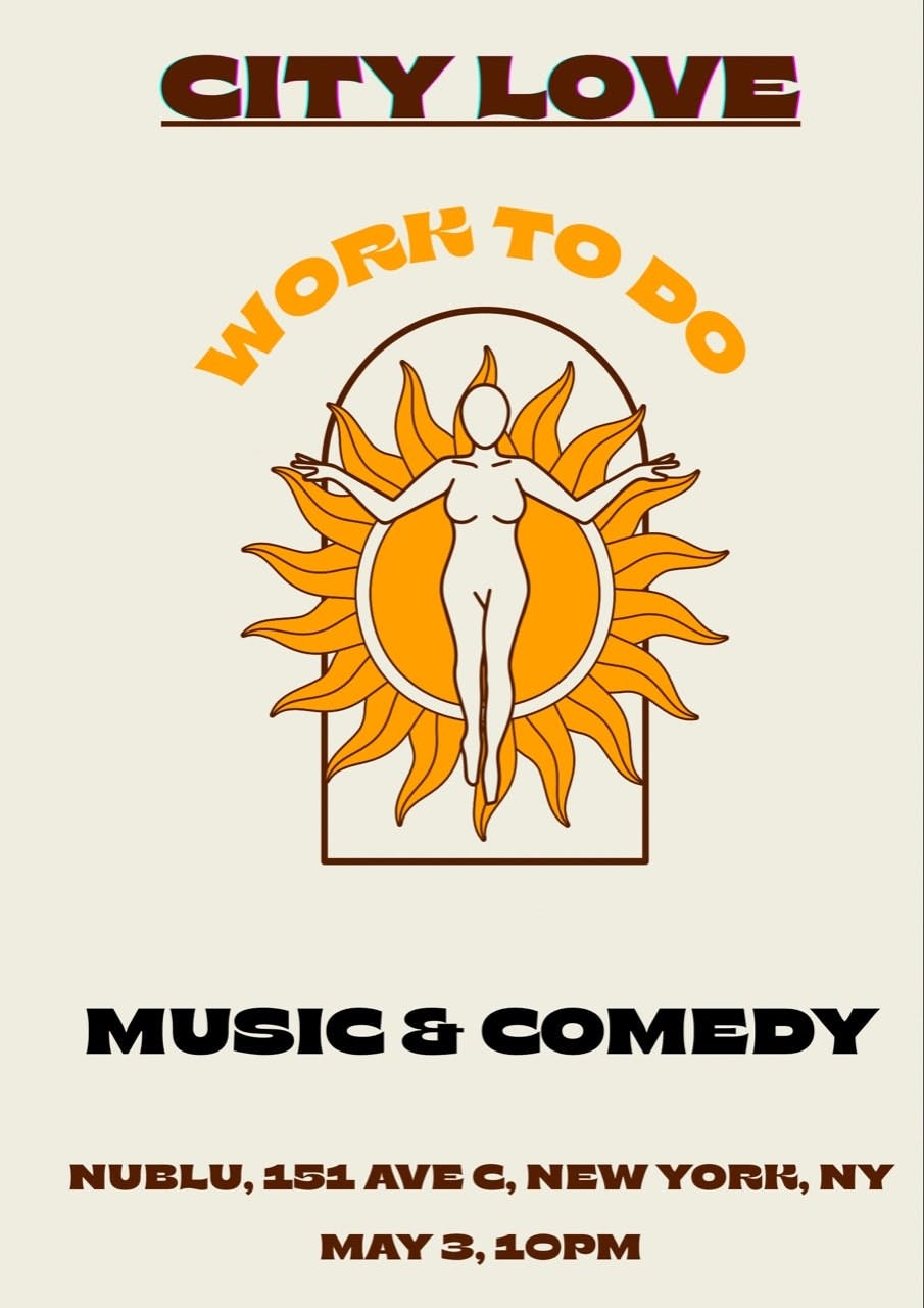 City Love - Work To Do at Nublu - Saturday, May 3 2025 | Discotech