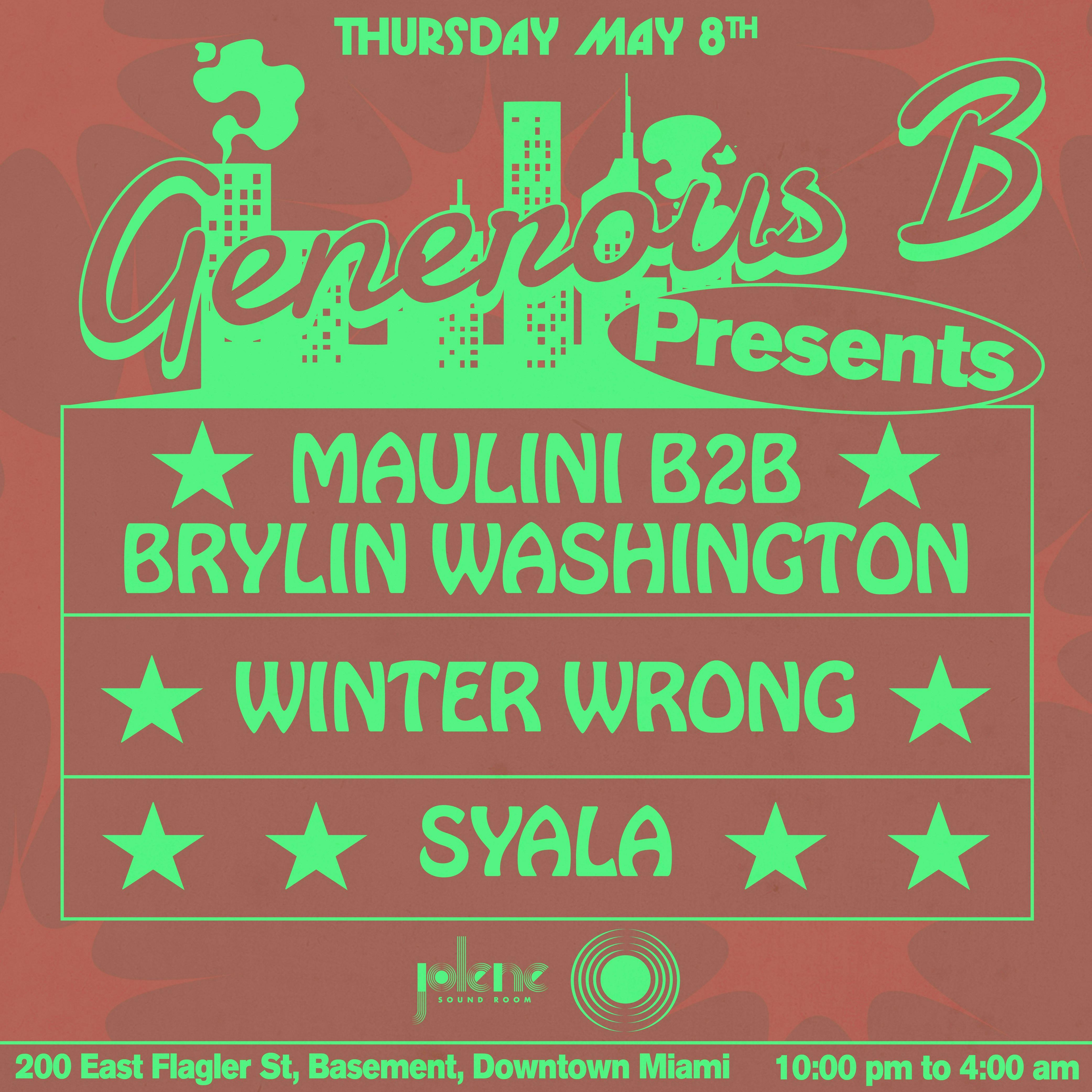 Generous B Presents at Jolene Sound Room - Thursday, May 8 2025 | Discotech