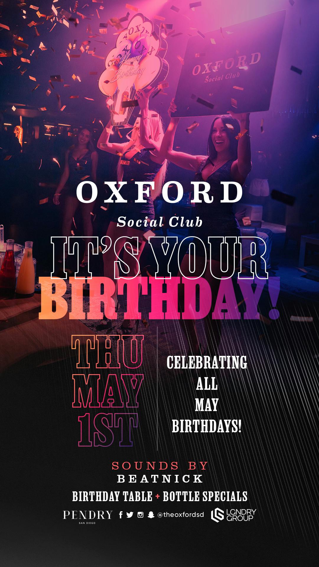 Celebrating May Birthdays!! at Oxford Social Club - Thursday, May 1 2025 | Discotech