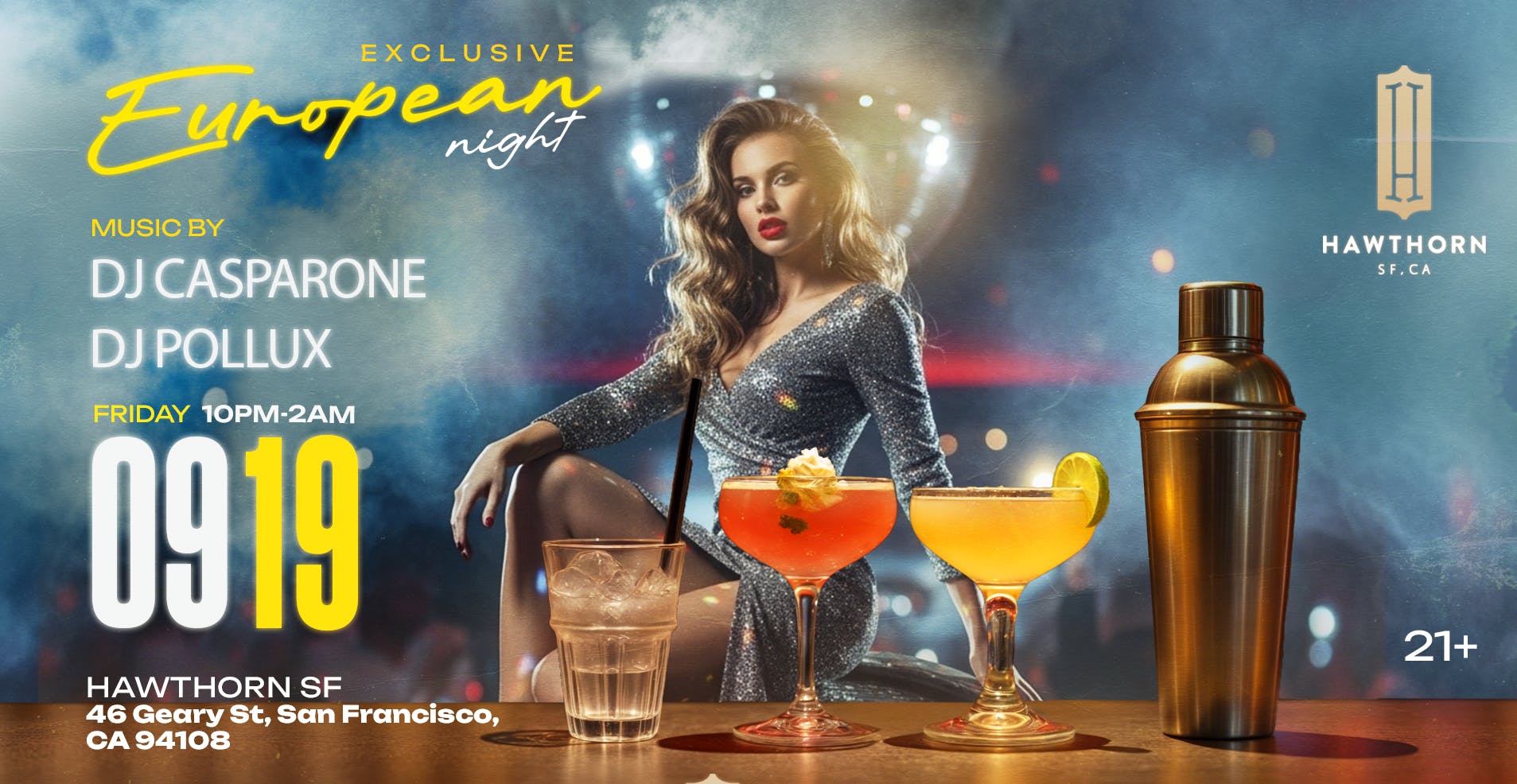 European Night Special Event w/ DJ CASPARONE & DJ POLLUX + Slic3R