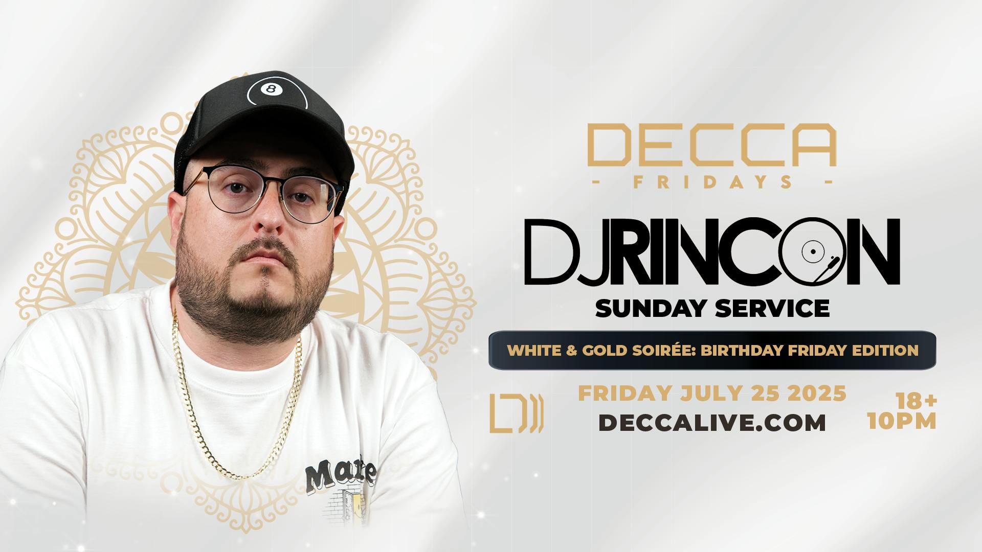 White & Gold Soirée: July Birthday Friday Edition
