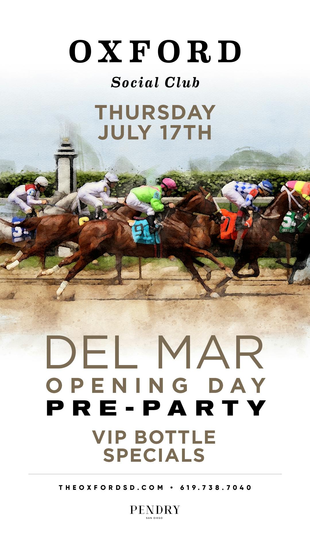 Del Mar Opening Day Pre-party w/ DJ Shadowman