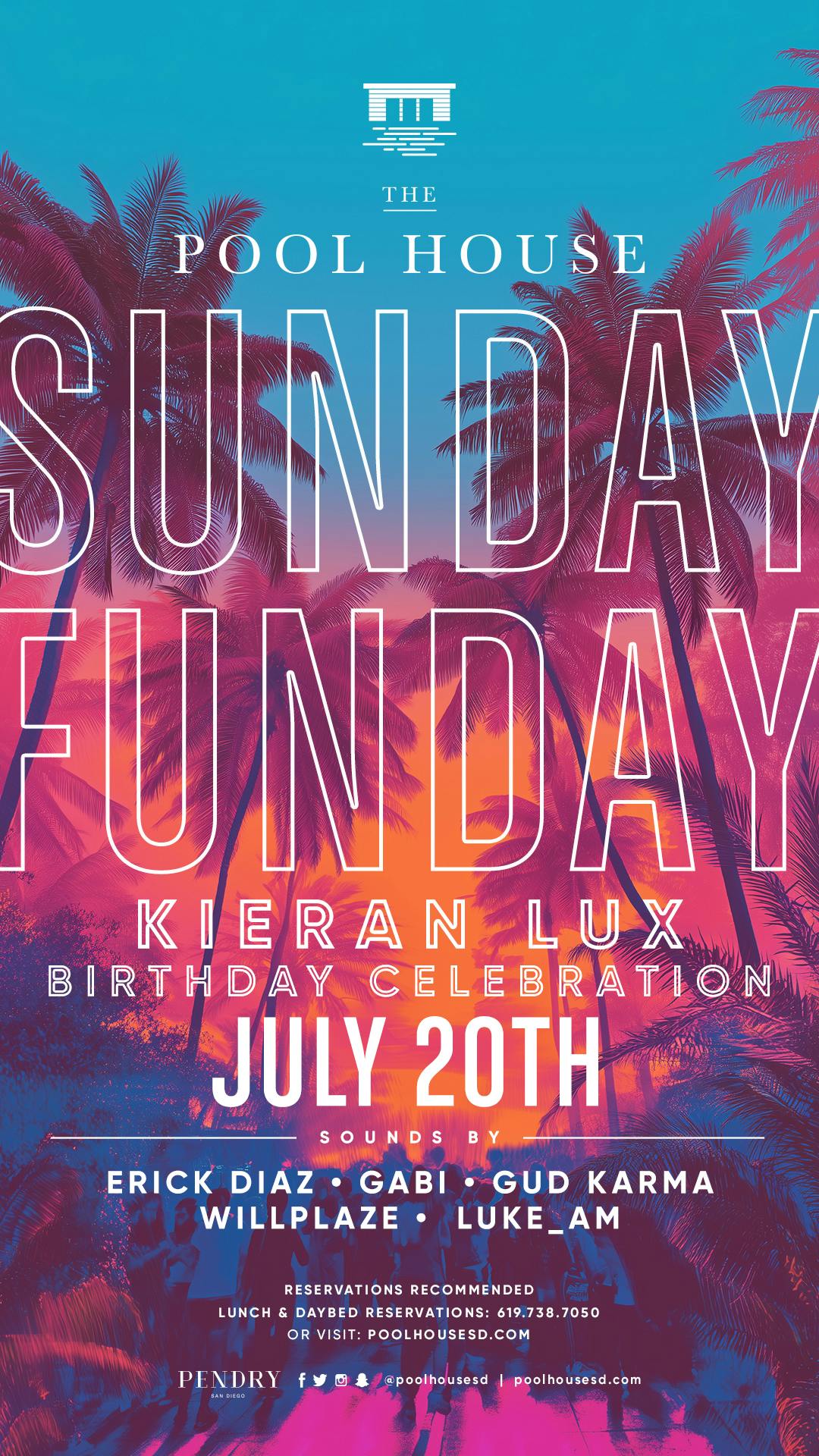 SUNDAY FUNDAY w/ Erick Diaz, Gabi, GudKarma, WillPlaze, Luke_AM + Special Guest DJ