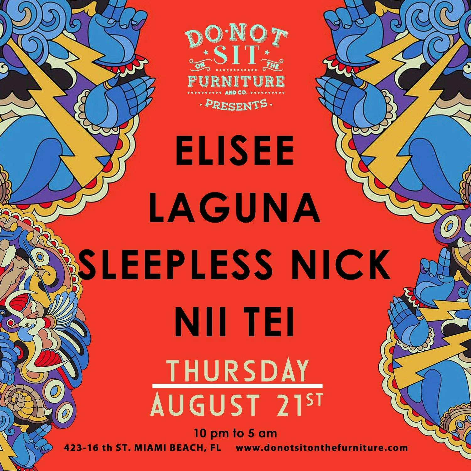 Elisee, Laguna, Sleepless Nick, Nii Tei