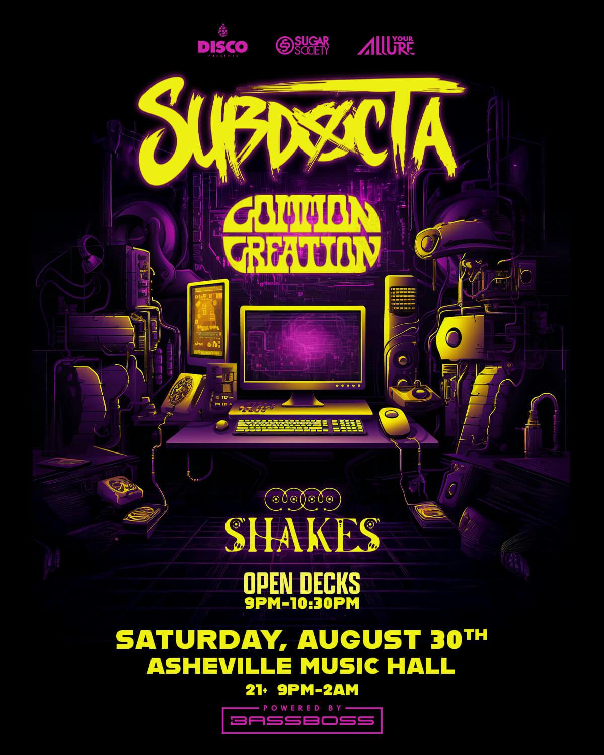 SubDocta, Common Creation, Shakes at Asheville Music Hall