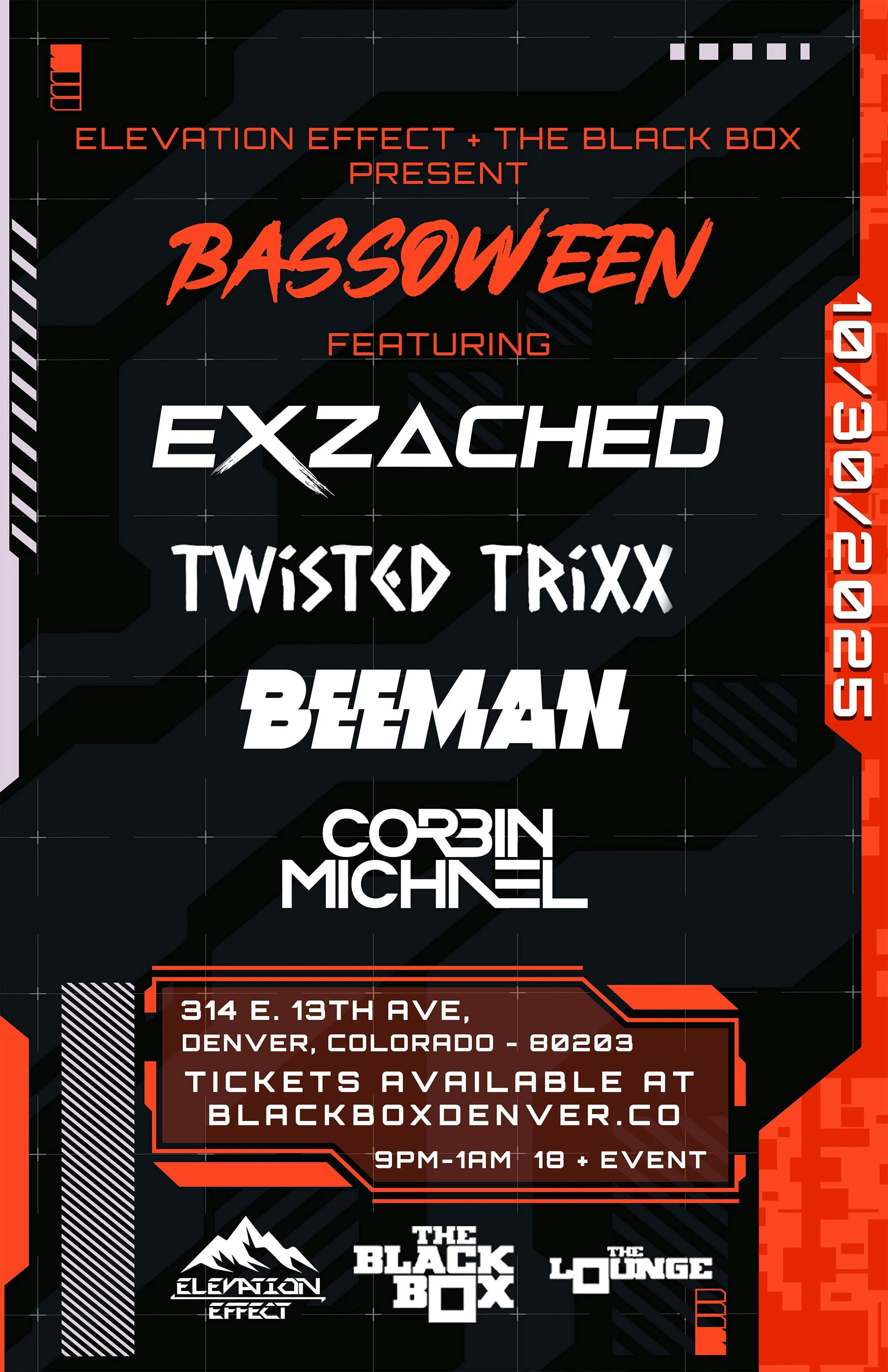 Elevation Effect - Bassoween: Exzached, Twisted Trixx, BeeMan, Corbin Michael