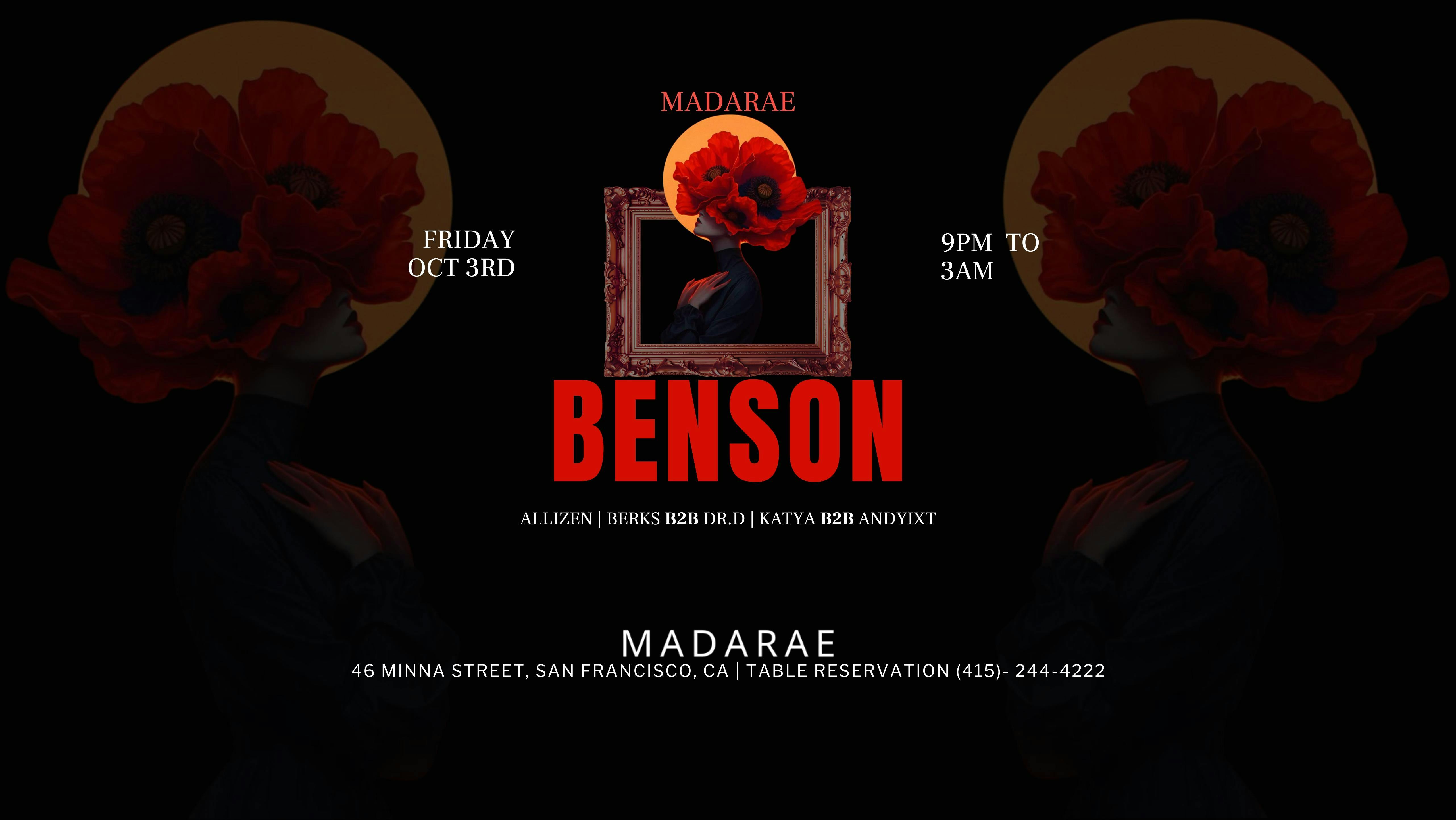 Benson [Australia | Diynamic Music] ►2 for 1 Drinks 9pm to 11pm