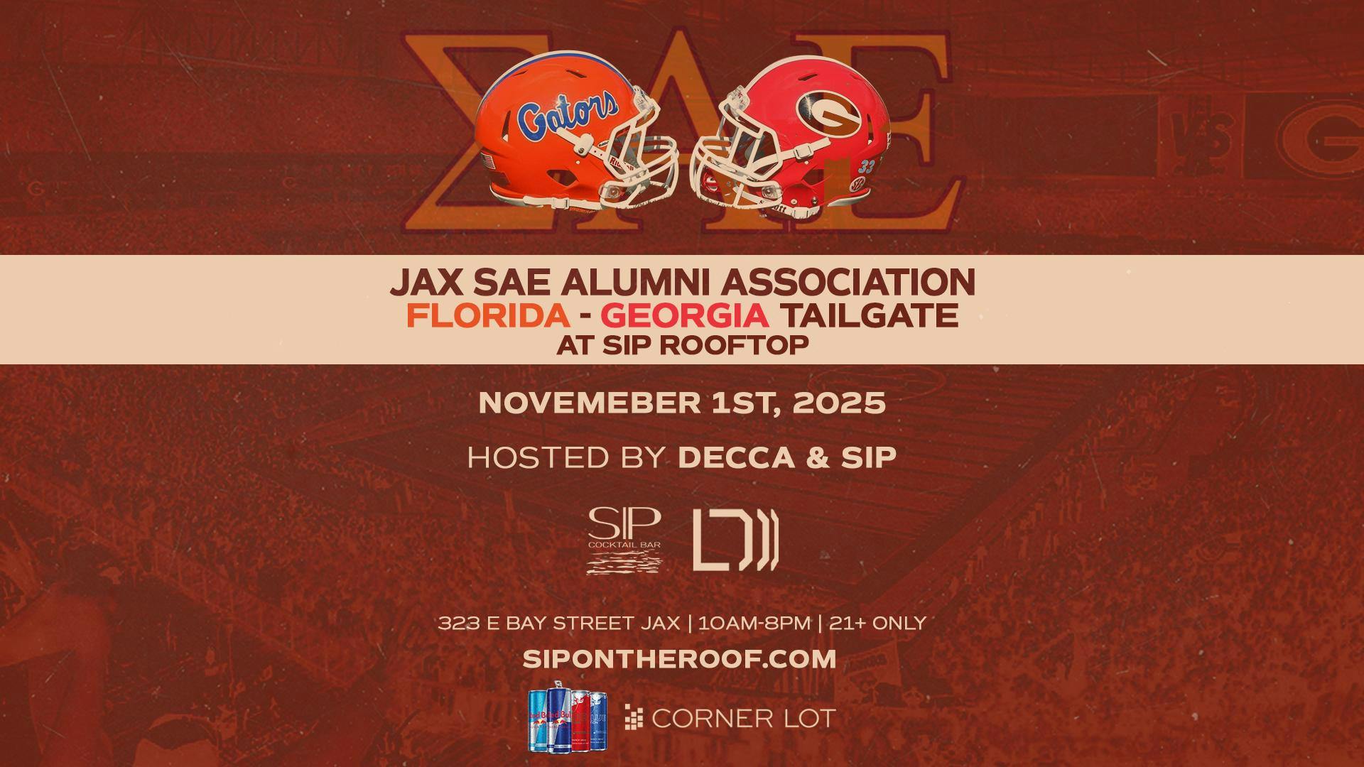Jax SAE Alumni Presents: Florida vs. Georgia Rooftop Tailgate at The Sip