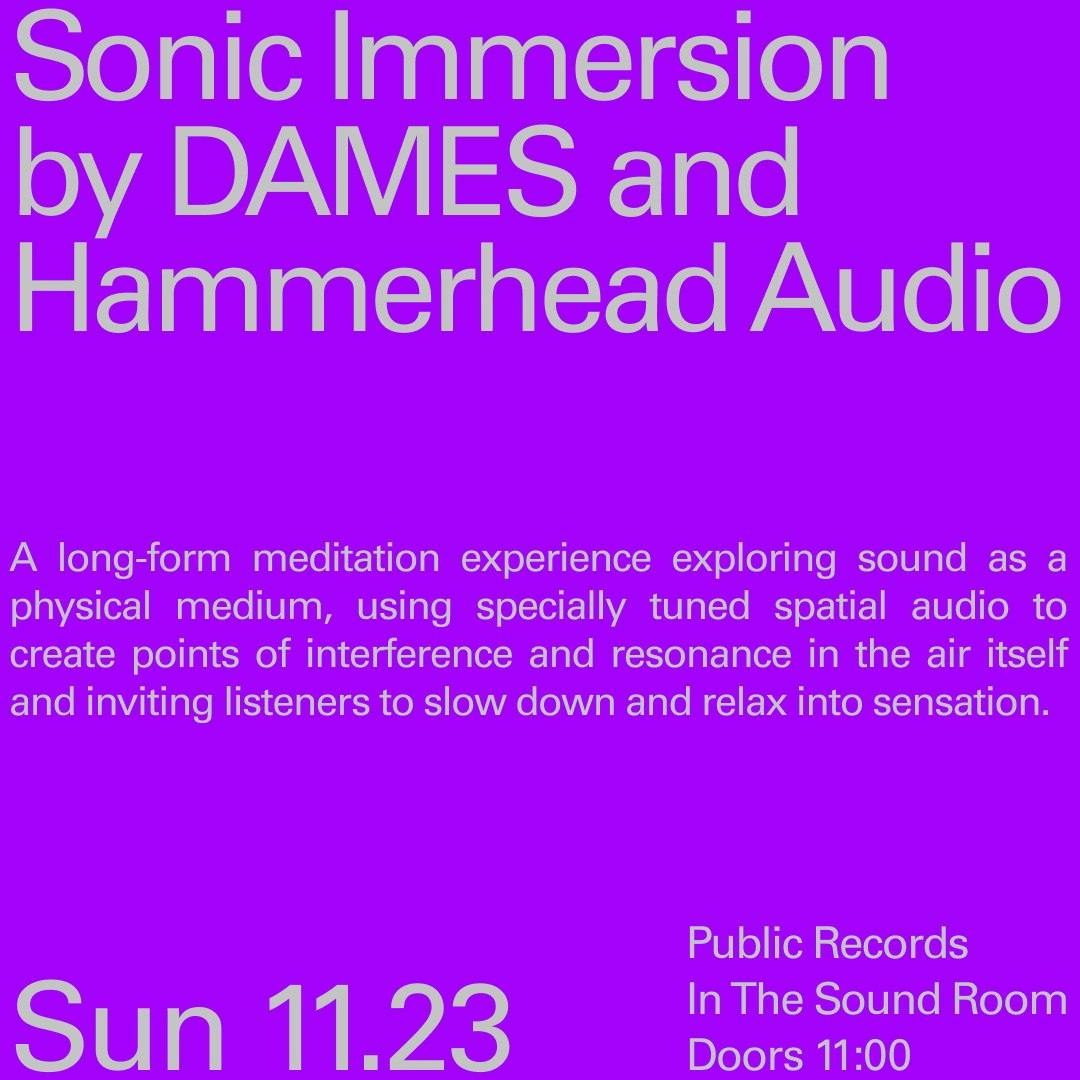Sonic Immersion by DAMES + hammerhead audio
