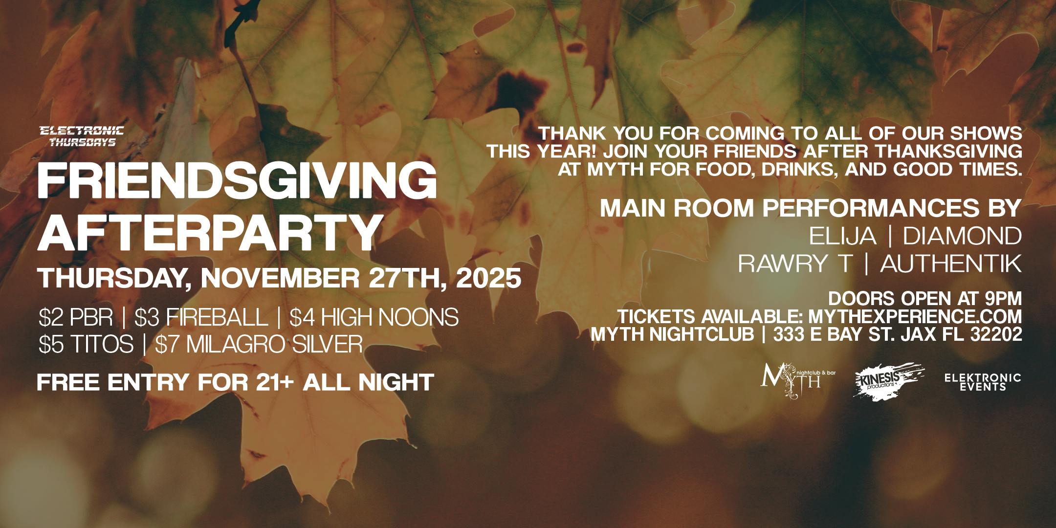 Electronic Thursdays Presents: Friendsgiving