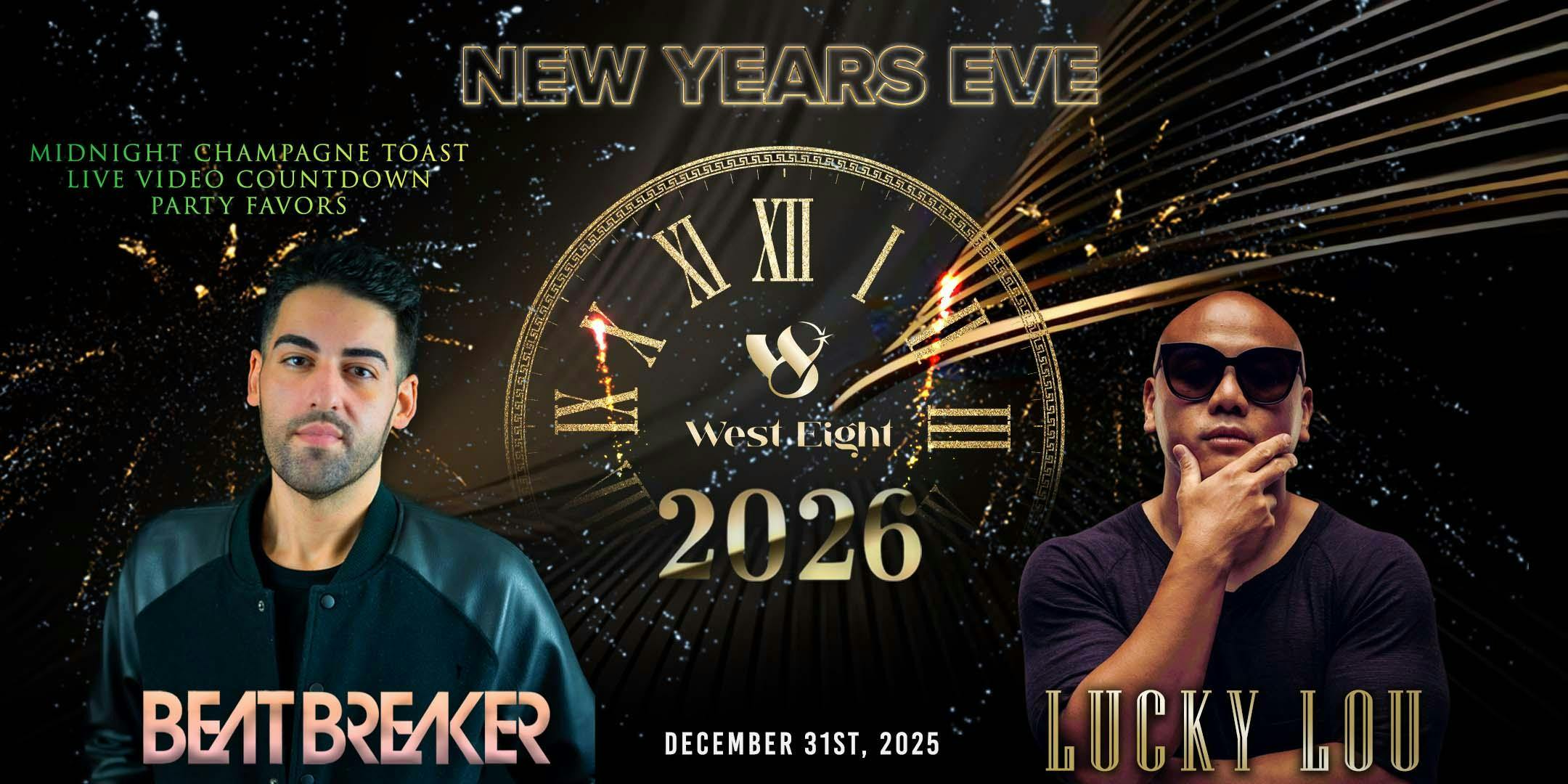 12/31 LA Biggest New Years Eve Party  @ West8