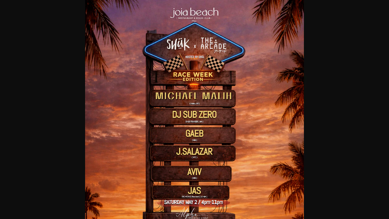 SHUK x The Arcade F1 Race Week Edition @ Joia Beach