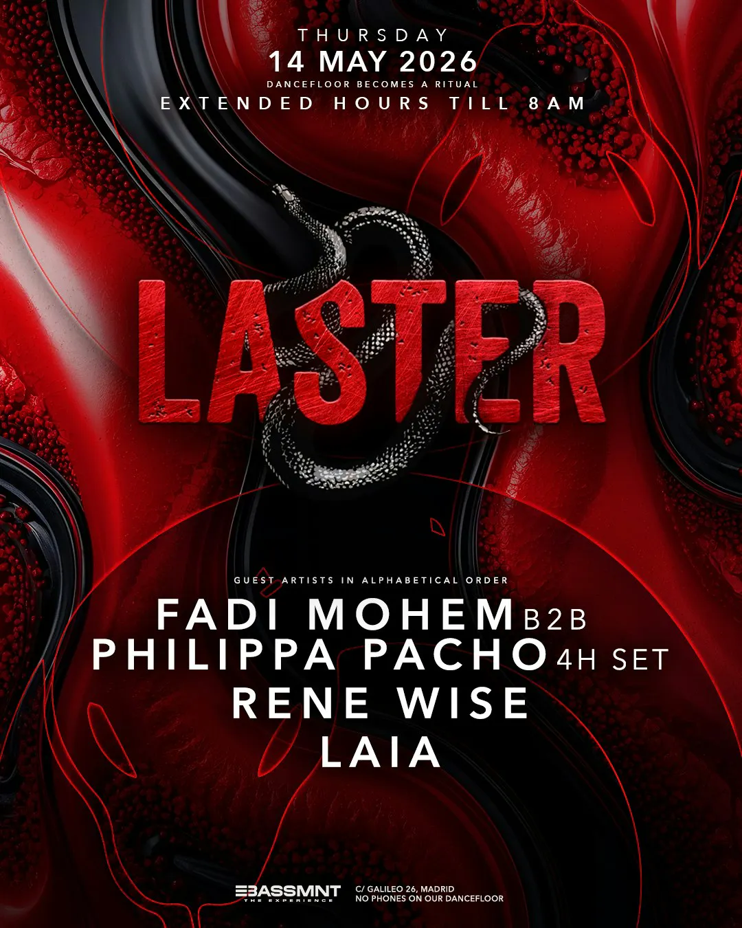 Laster Club presents Fadi Mohem B2B Philippa Pacho, Rene Wise & LAIA [EXTENDED HOURS TILL 8AM]