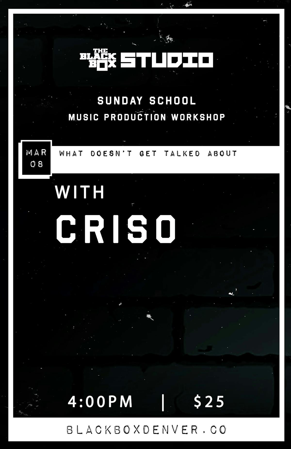 Sunday School: Criso - What Doesn't Get Talked About