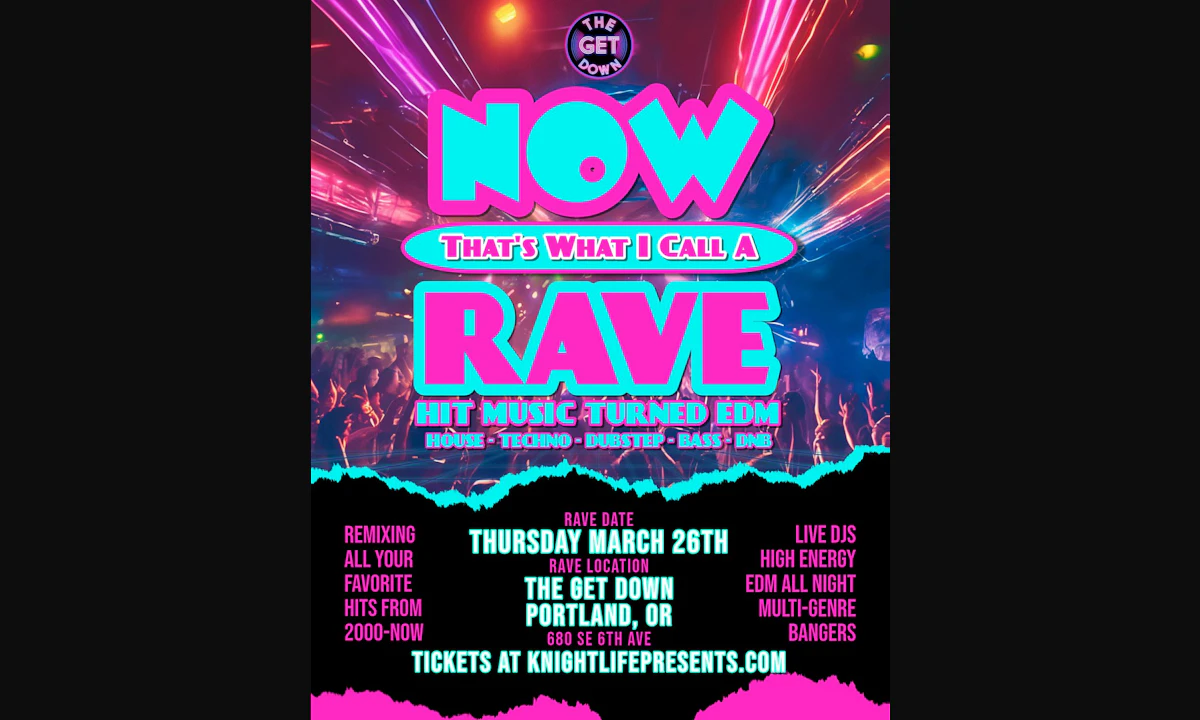 Thursday Rave Now That's What I Call A Rave at The Get Down - Thursday, Mar 26 2026 ...