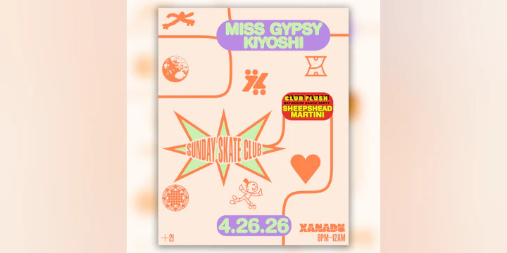 Sunday Skate Club w/ Miss Gypsy + Kiyoshi, Sheepshead, Martini (skate)