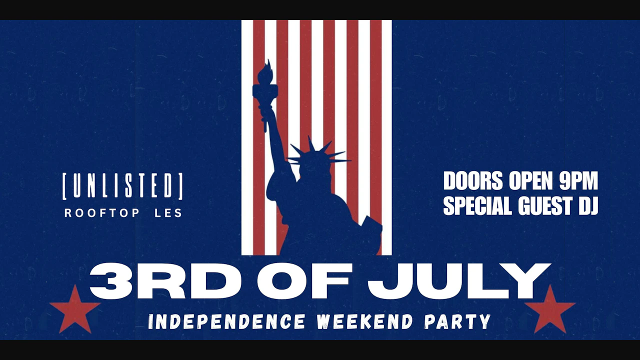 3rd Of July Independence Weekend Party @ Unlisted Rooftop
