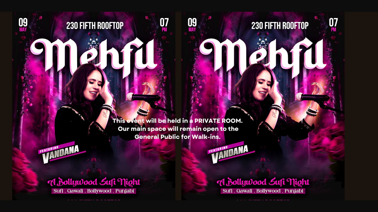 Manhattan Mehfil- Live Bollywood Sufi Night Ft. Vandana @230 Fifth