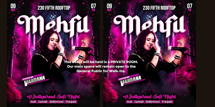 Manhattan Mehfil- Live Bollywood Sufi Night Ft. Vandana @230 Fifth