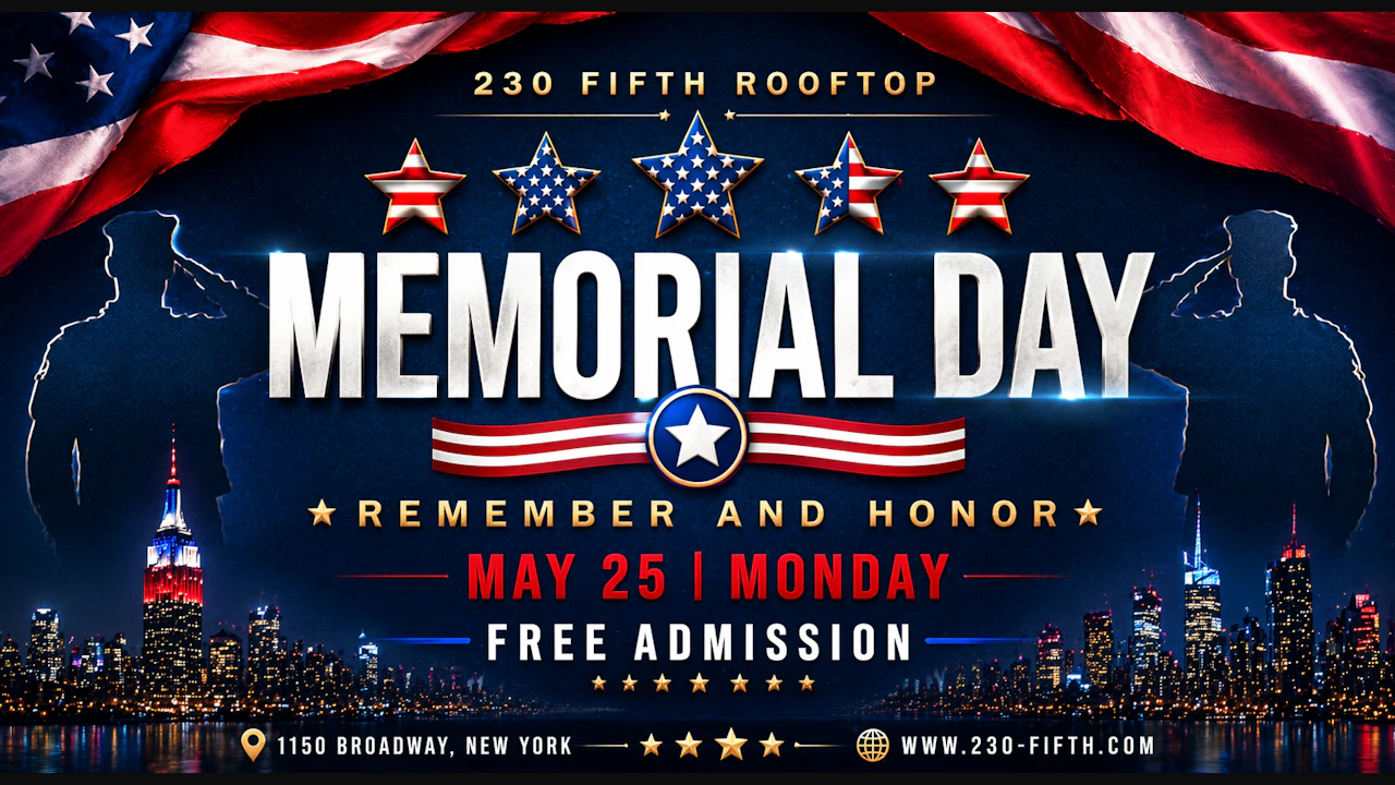 Memorial Day FREE Party @ 230 Fifth Rooftop