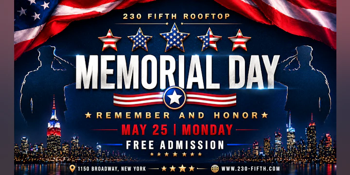Memorial Day FREE Party @ 230 Fifth Rooftop