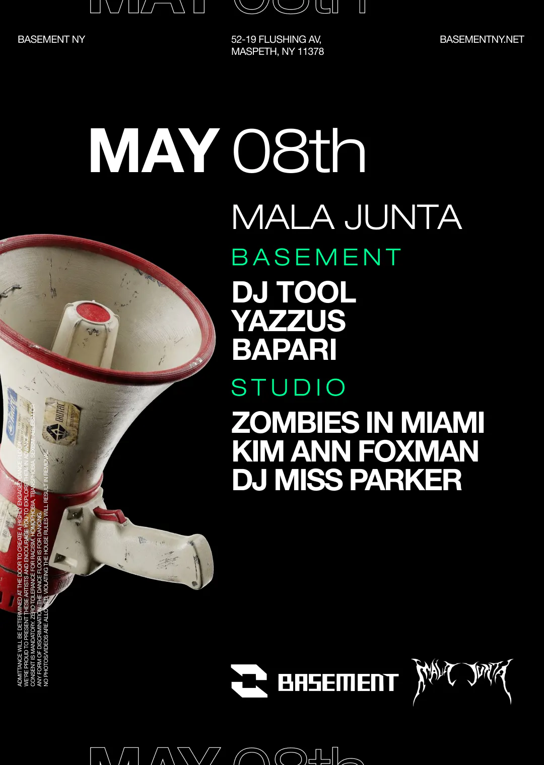 Mala Junta: DJ TOOL / Yazzus / Bapari / Zombies In Miami / Kim Ann Foxman / DJ Miss Parker