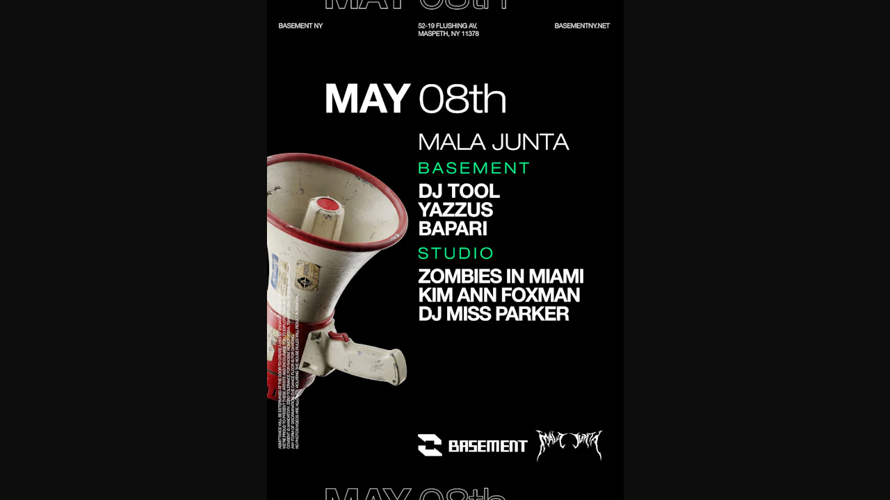 Mala Junta: DJ TOOL / Yazzus / Bapari / Zombies In Miami / Kim Ann Foxman / DJ Miss Parker