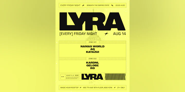 Lyra Rooftop Party 08.14.26