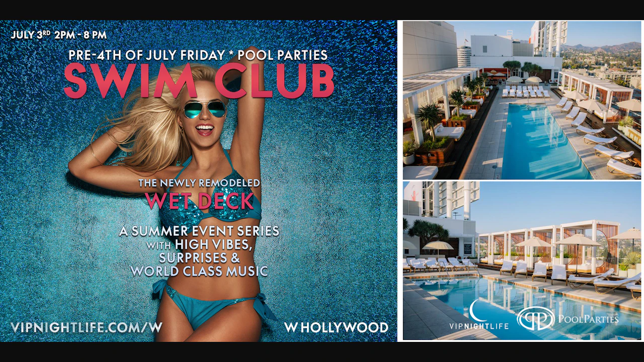 W Hollywood Swim Club | LA Pre-4th of July Rooftop Pool Party