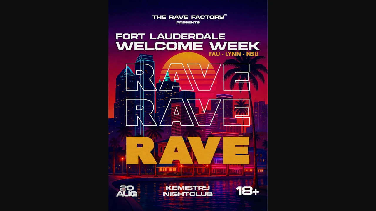 Thursday Rave Fort Lauderdale Welcome Week Rave at Kemistry - Thursday, Aug 20 2026 ...