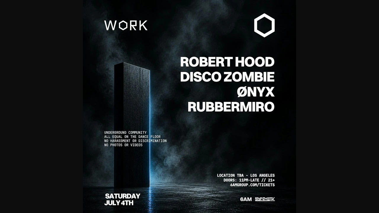 WORK presents: Robert Hood, Disco Zombie, Ønyx, & Rubbermiro